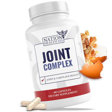 NATION HEALTH MD Joint Complex - Joint & Cartilage Health - Joint Support Supplement with Calcium, NEM Eggshell Membrane, Boswellia Serrata - Knee Supplements for Men & Women, 60 Capsules NATION HEALTH MD uk supplements