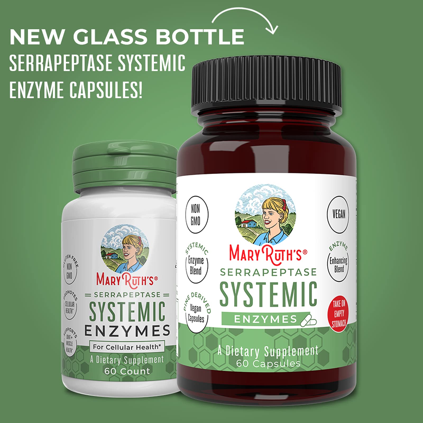 MaryRuth Organics Serrapeptase Enzymes Capsules | Up to 2 Month Supply | Enzyme Supplement for High Potency Sinus Relief Pills| Tissue Health and Cellular Health | Vegan | Gluten Free | 60 Count MARYRUTH'S uk supplements
