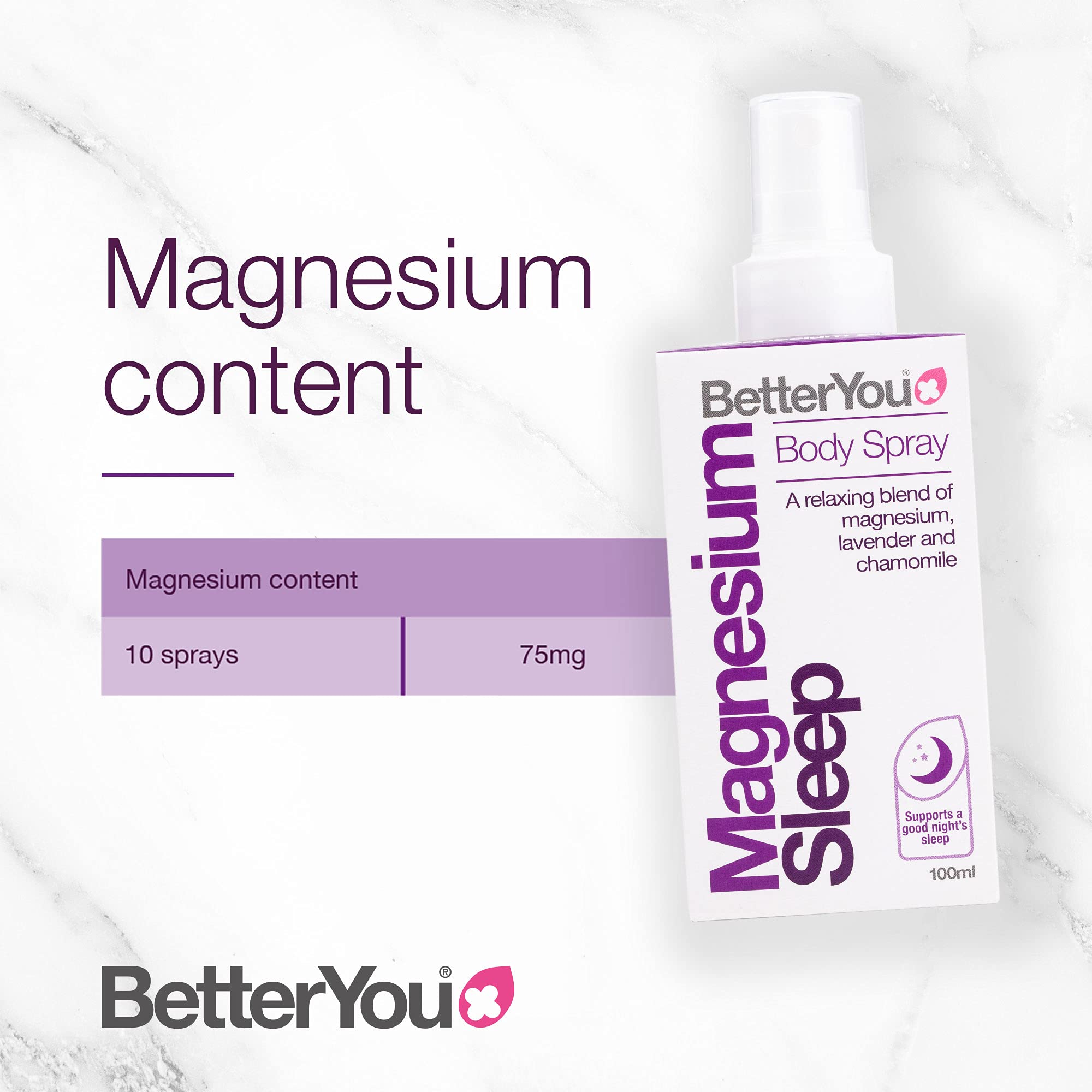 BetterYou Magnesium Sleep Body Spray, Made with Zechstein Magnesium Chloride BetterYou uk supplements