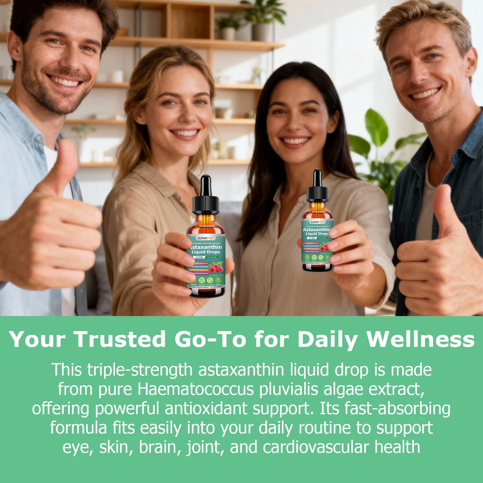 JUIWEFKK Astaxanthin Supplement 12mg Liquid Drops, Premium Natural Astaxanthin Antioxidant from Fresh Microalgae Source w. Mct Oi for Eye Immune Joint Skin Health, Liquid Formula for Max Absorption JUIWEFKK uk supplements