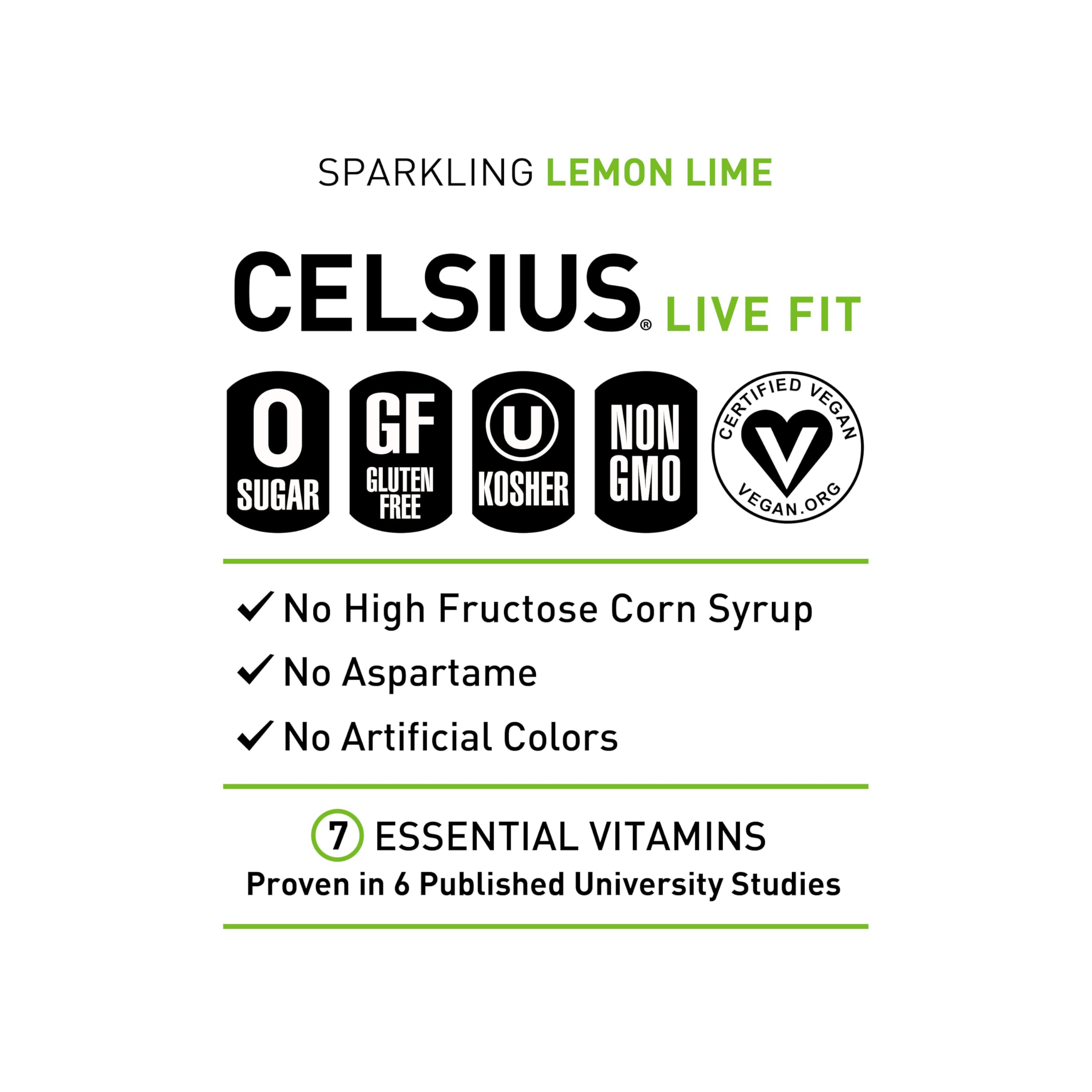 CELSIUS Sparkling Lemon Lime, Functional Essential Energy Drink, 12 Fl Oz (Pack of 12) CELSIUS uk supplements