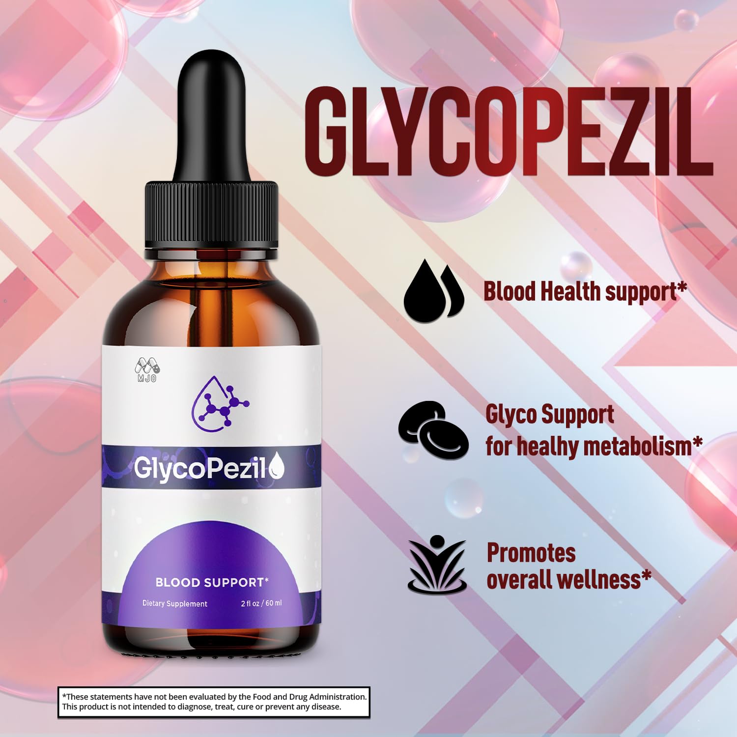 (3 Pack) Glycopezil Drops, Official Glycopezil Blood Health Support Drops with All Natural Ingredients, Advanced Health & Wellness Support Formula with Premium Vitamins for Women & Men (90 Servings) MJO uk supplements
