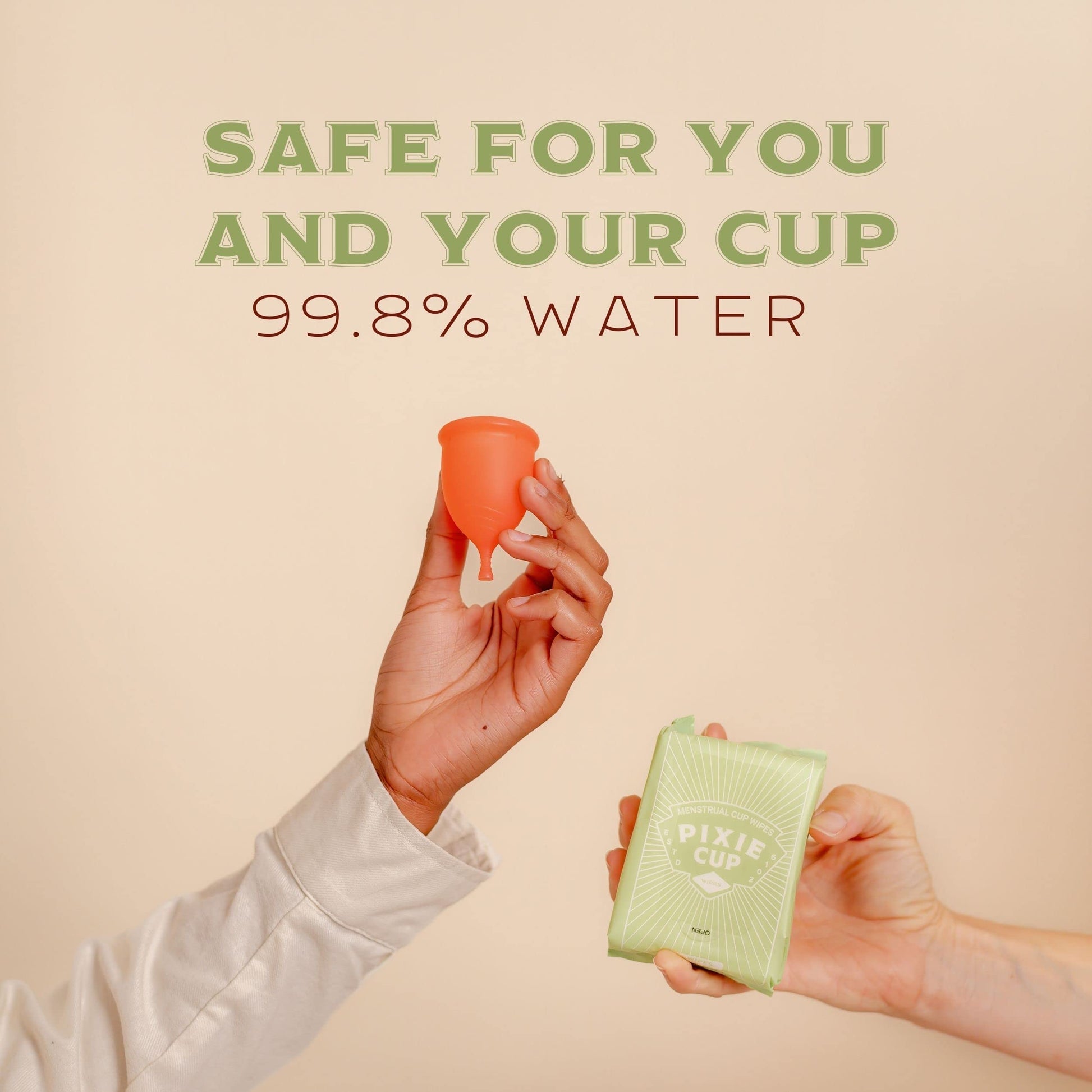 Menstrual Cup Wipes - On The Go Public Bathroom Feminine Wipes - Safe On Period Cups & Menstrual discs Pixie Cup uk supplements