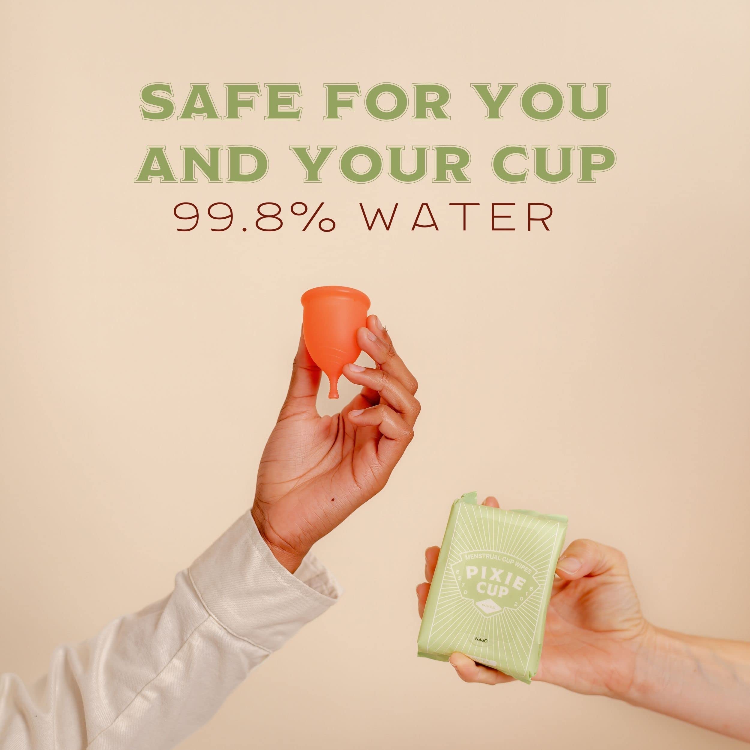 Menstrual Cup Wipes - On The Go Public Bathroom Feminine Wipes - Safe On Period Cups & Menstrual discs Pixie Cup uk supplements