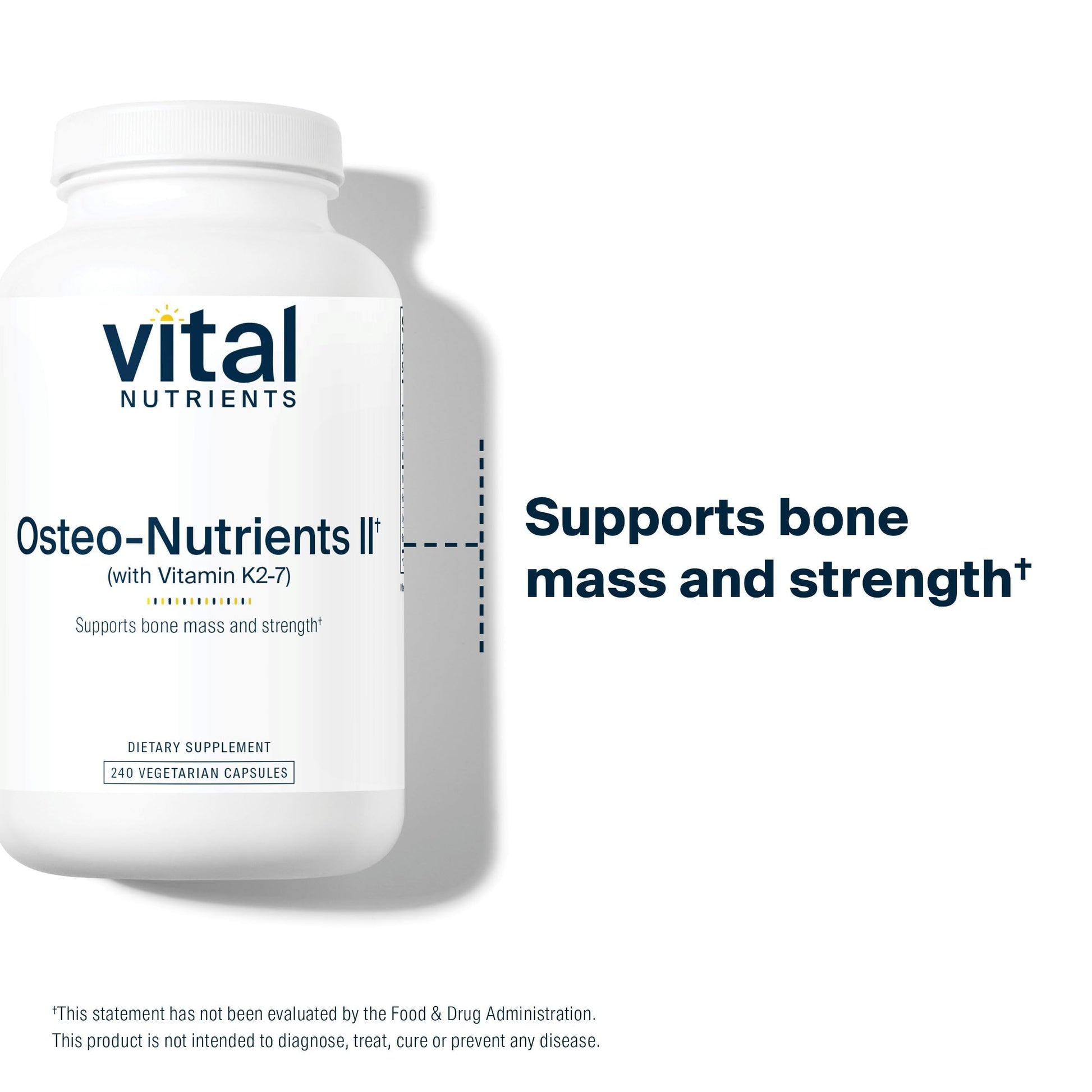 Vital Nutrients Osteo-Nutrients II - Vitamin K2 + D3, Calcium, Boron, and Magnesium for Bone Strength* - Healthy Heart Support - Vegetarian Supplement - Gluten, Dairy, Soy Free - 240 Capsules Vital Nutrients uk supplements