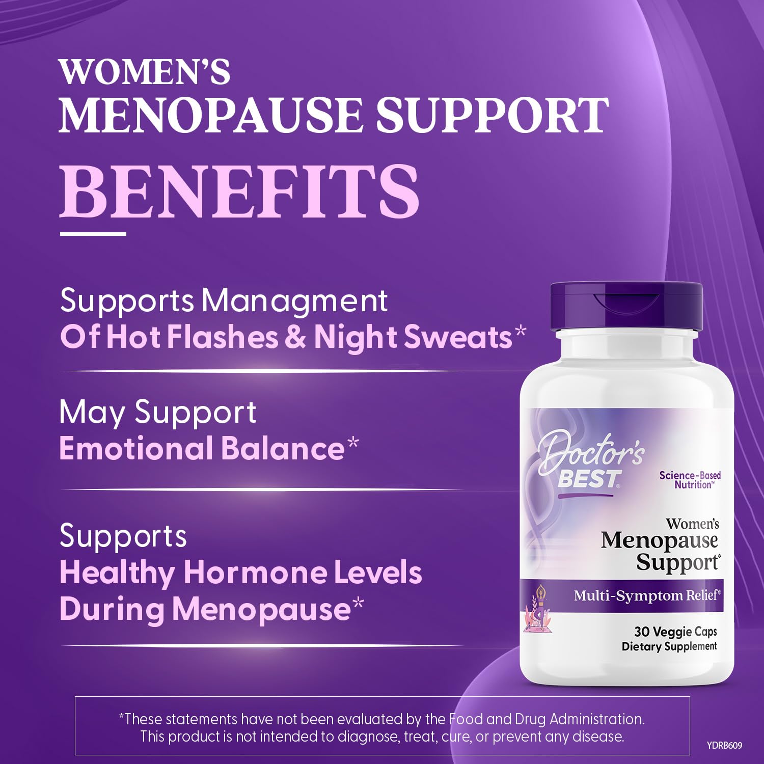 Doctors Best Womens Menopause Support (Soy Isoflavone, Black Cohosh, Chaste Tree), Multi-Symptom Relief, Non-GMO, Gluten Free, Vegan 30 Veggie Caps Doctor's BEST uk supplements