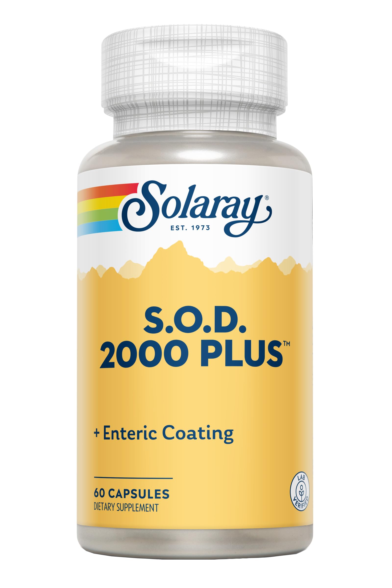 SOLARAY S.O.D. 2000 Plus - Superoxide Dismutase (SOD) and Catalase Antioxidant Supplement, Wellness Support - w/Green Tea Extract, Calcium, Rosemary, Grape Seed Extract, 60-Day Guarantee, 100 Servings SOLARAY uk supplements