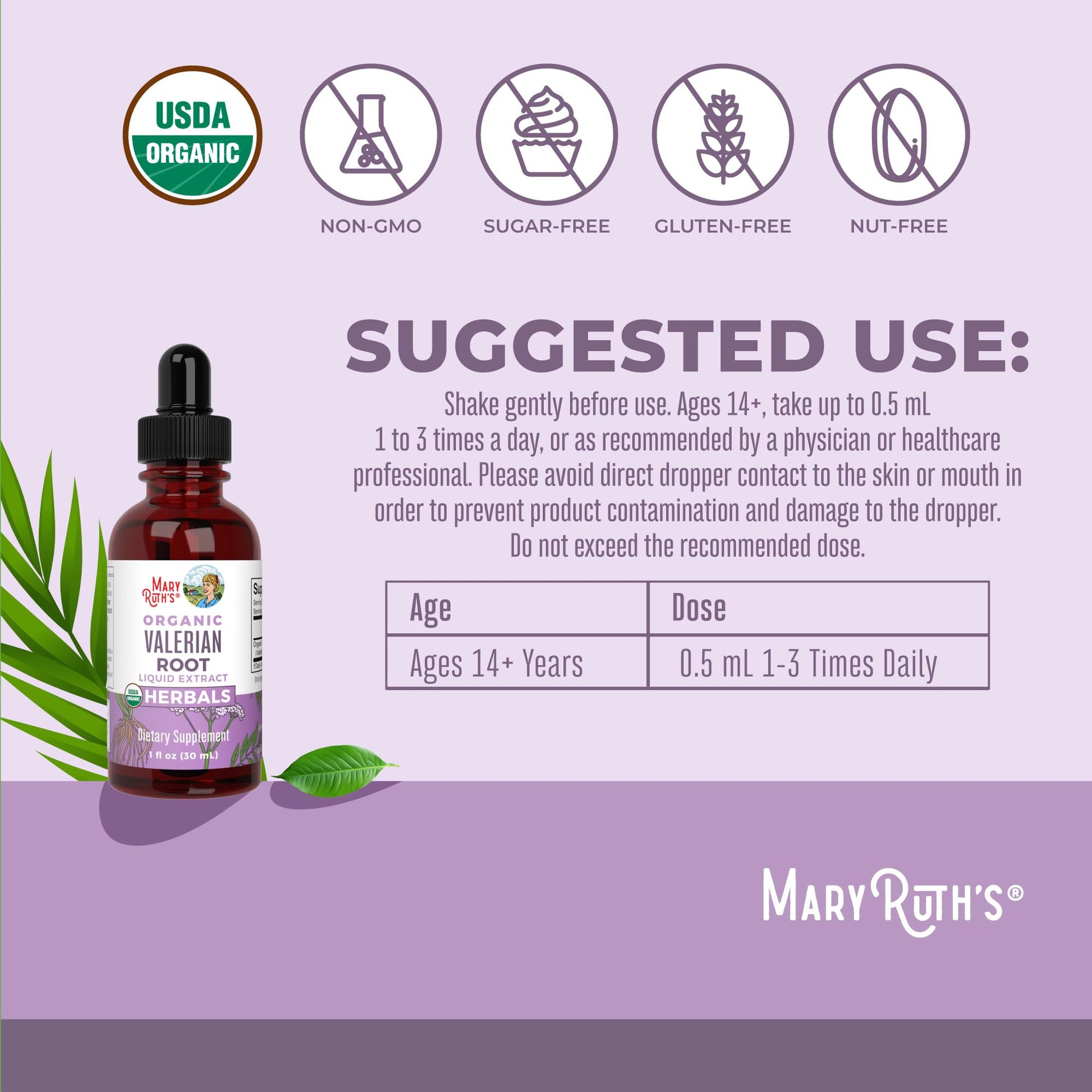 MaryRuth Organics Valerian Root Liquid Drops | 2 Month Supply | Sugar Free | USDA Organic Valerian Root Drops | Support Sleep | Calm and Stress Relief | Vegan | Non-GMO | Gluten Free | 60 Servings MARYRUTH'S uk supplements