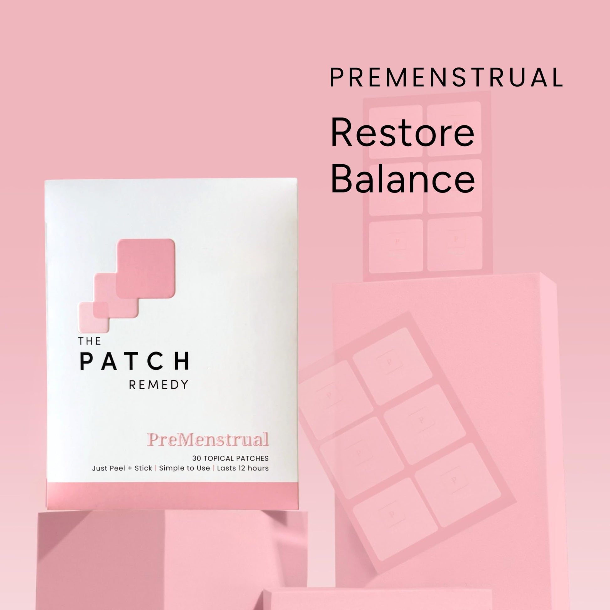 The Patch Remedy Pre Menstrual Patch | Chasteberry, Magnesium, Evening Primrose, Dong Quai, B6 & Vitamin E | 30 Patches The Patch Remedy uk supplements