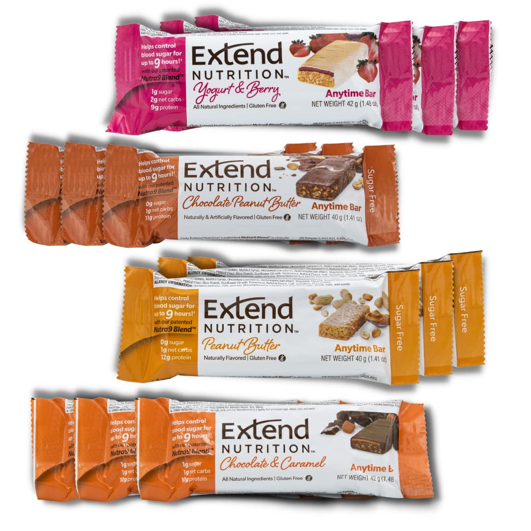 Extend Nutrition Diabetic Snacks for Sugar Control, Low Carb, Low Sugar, Low Calorie Snacks Extend Bar uk supplements