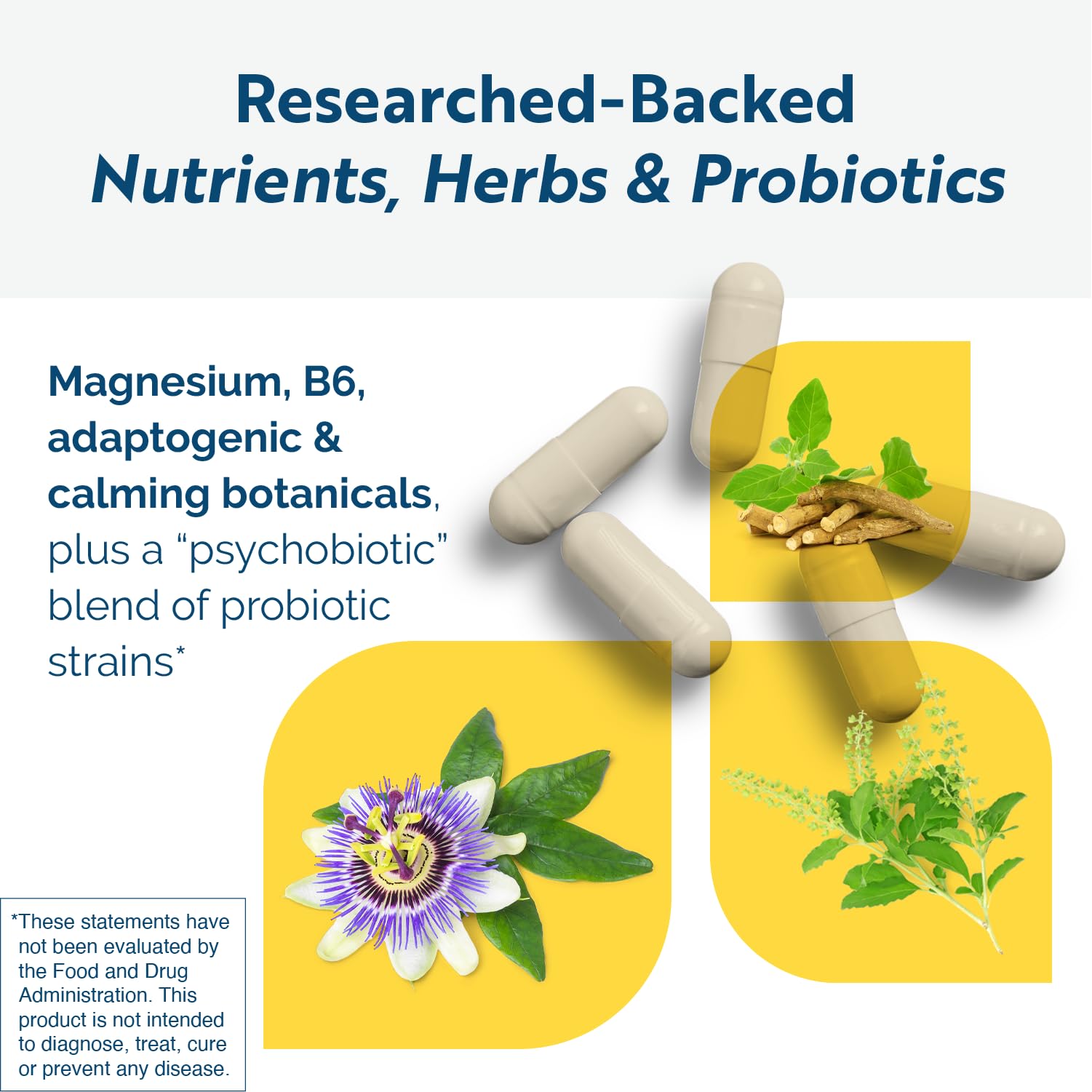 Researched Nutritionals AnxiaEase - Stress, Cortisol Management & Mood Support Supplement - Botanicals, Vitamin B6, Magnesium & 'Psychobiotic' Probiotic Strains (120 Capsules) Researched Nutritionals uk supplements