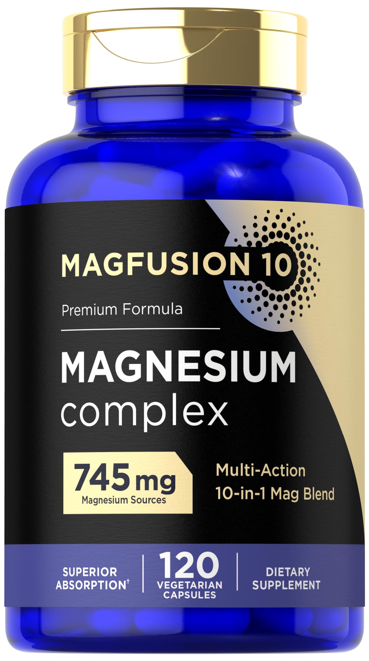 Magfusion-10 Magnesium Complex Supplement 745mg | 120 Capsules | 10 in 1 Blend | Vegetarian, Non-GMO, Gluten Free Magfusion-10 uk supplements
