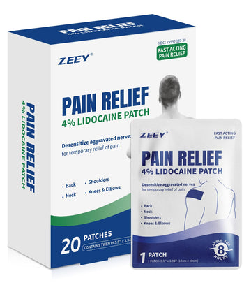 ZEEY 4% Lidocaine Pain Relief Patches, Maximum Strength OTC, for Back, Knee, Neck, Shoulders, Joints, Muscle Soreness, Fast Acting, Topical Anesthetic, Large Gel Patch, 5.5" x 3.94", 20Ct ZEEY uk supplements