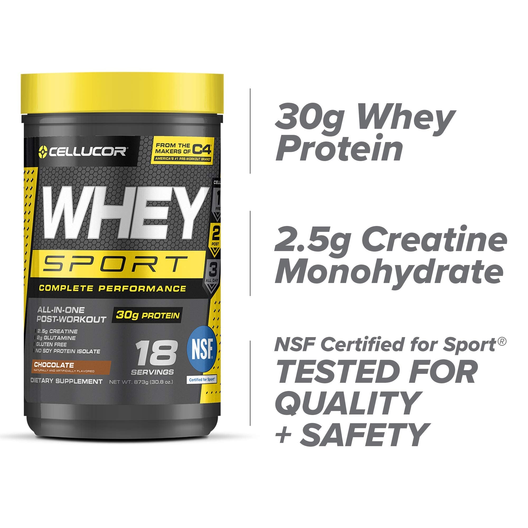 Cellucor Whey Sport Protein Powder Chocolate | Post Workout Recovery Drink with Whey Cellucor uk supplements