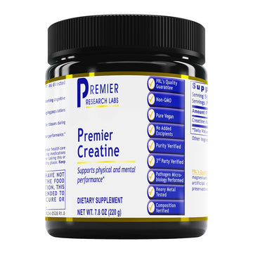 Premier Research Labs Premier Creatine - Creatine Monohydrate Powder, Creatine Powder for Men, Women, Vegetarians, Unflavored Vegan Friendly Formula - 7.8 oz (40 Servings) Premier Research Labs uk supplements
