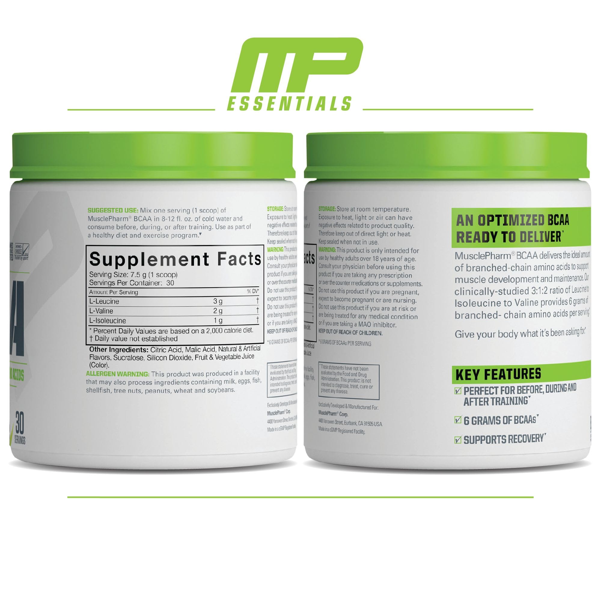 MusclePharm Essentials BCAA Powder, Pre & Post Workout Recovery Drink, Supports Muscle Pharm uk supplements