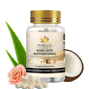 PureLux Boric Acid Feminine Wellness Support 800mg Size 000 30 Count Fragrance-Free Personal Care Formula PureLux Naturals uk supplements