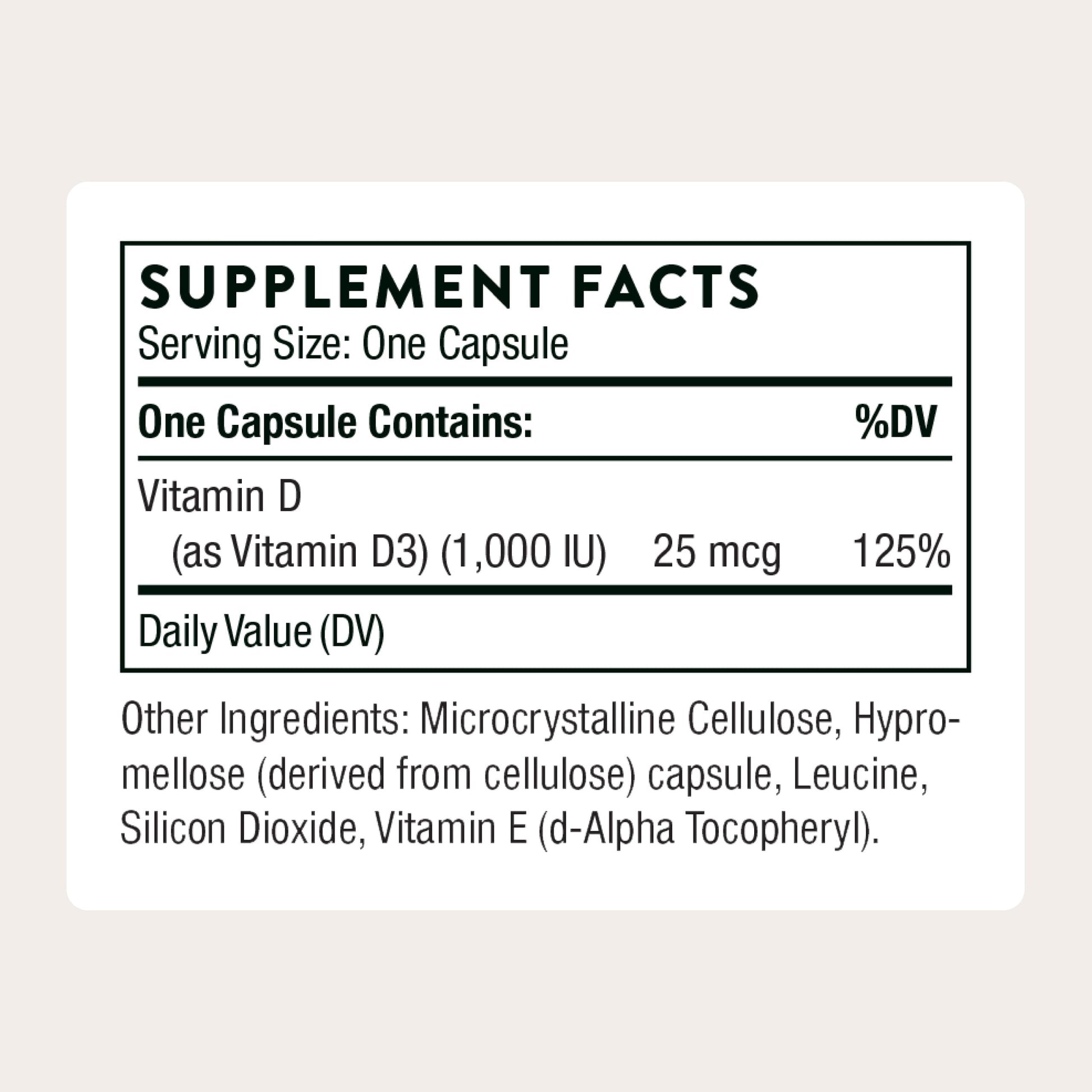 THORNE - Vitamin D3 Supplement - Supports Healthy Bones, Teeth, Muscles, Cardiovascular & Immune Function* - Gluten, Dairy & Soy-Free - 1,000 IU - 90 Servings THORNE uk supplements
