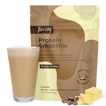 FlavCity Protein Powder Smoothie, Butter Coffee - 100% Grass-Fed Whey Protein Powder FlavCity uk supplements