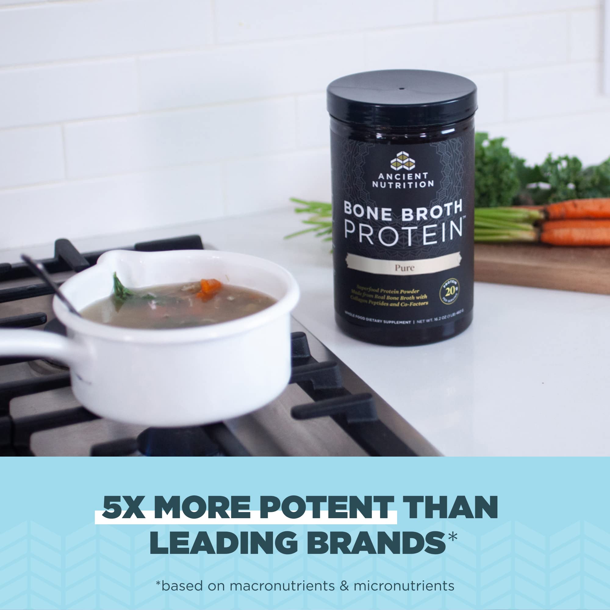 Ancient Nutrition Bone Broth Protein Powder, Pure Flavor, 20 Servings Size Ancient Nutrition uk supplements