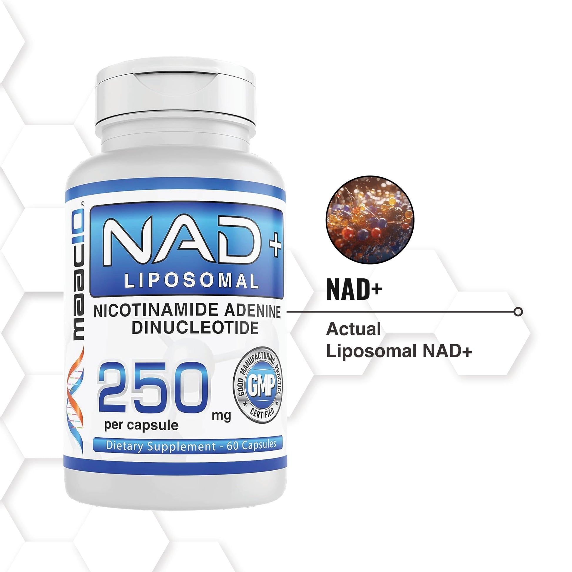 MAAC10 Liposomal NAD Supplement 500mg Serving (2x250mg Capsules) Actual Nicotinamide Adenine Dinucleotide MAAC10 uk supplements