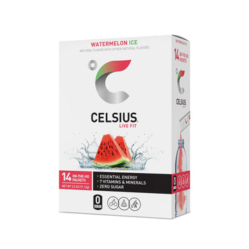 CELSIUS On-the-Go Powder Sticks Watermelon Ice, Essential Energy (14 Sticks per Pack) CELSIUS uk supplements