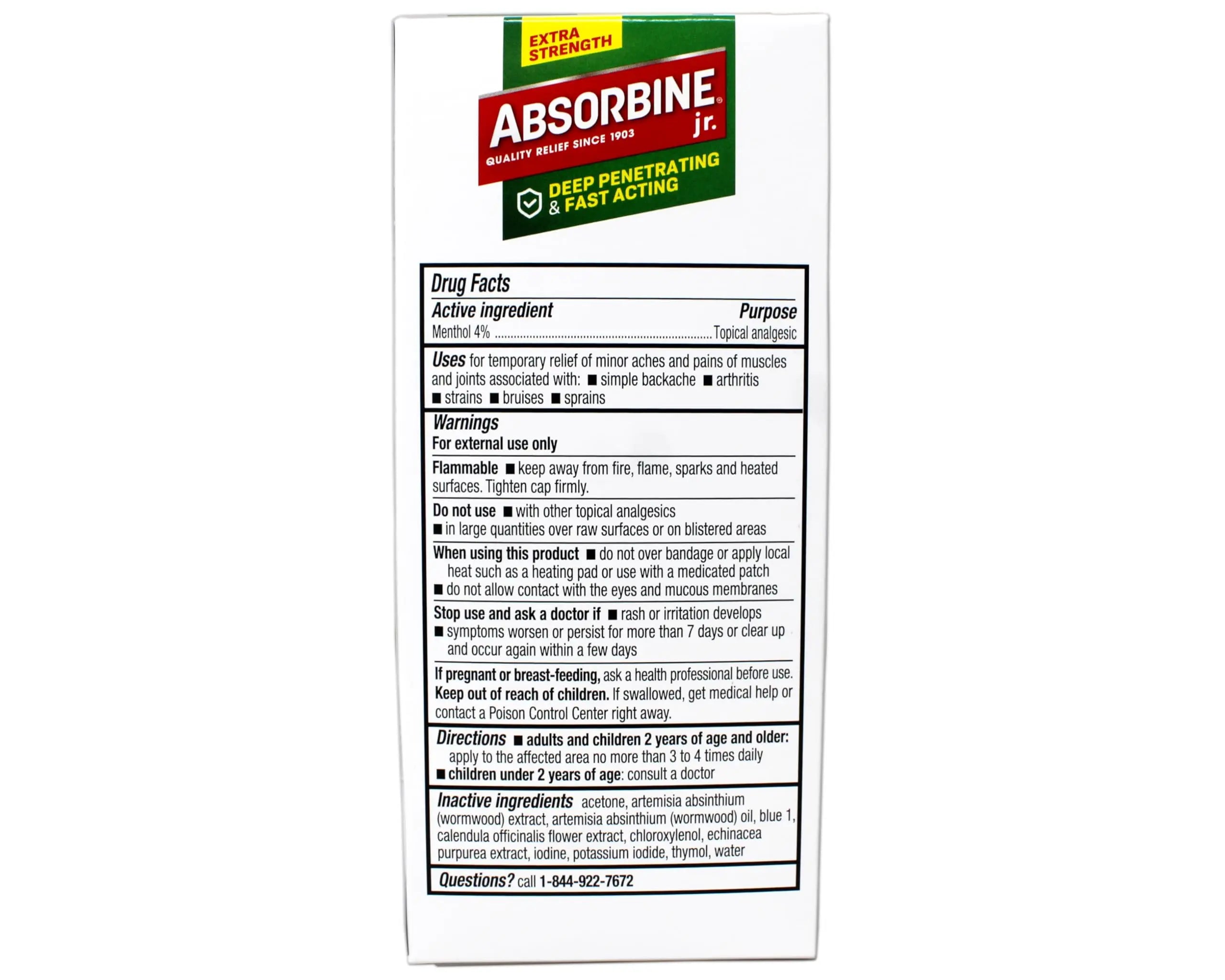 Absorbine Plus Pain Relieving Liquid - 4 oz, Pack of 6. ABSORBINE JR. uk supplements