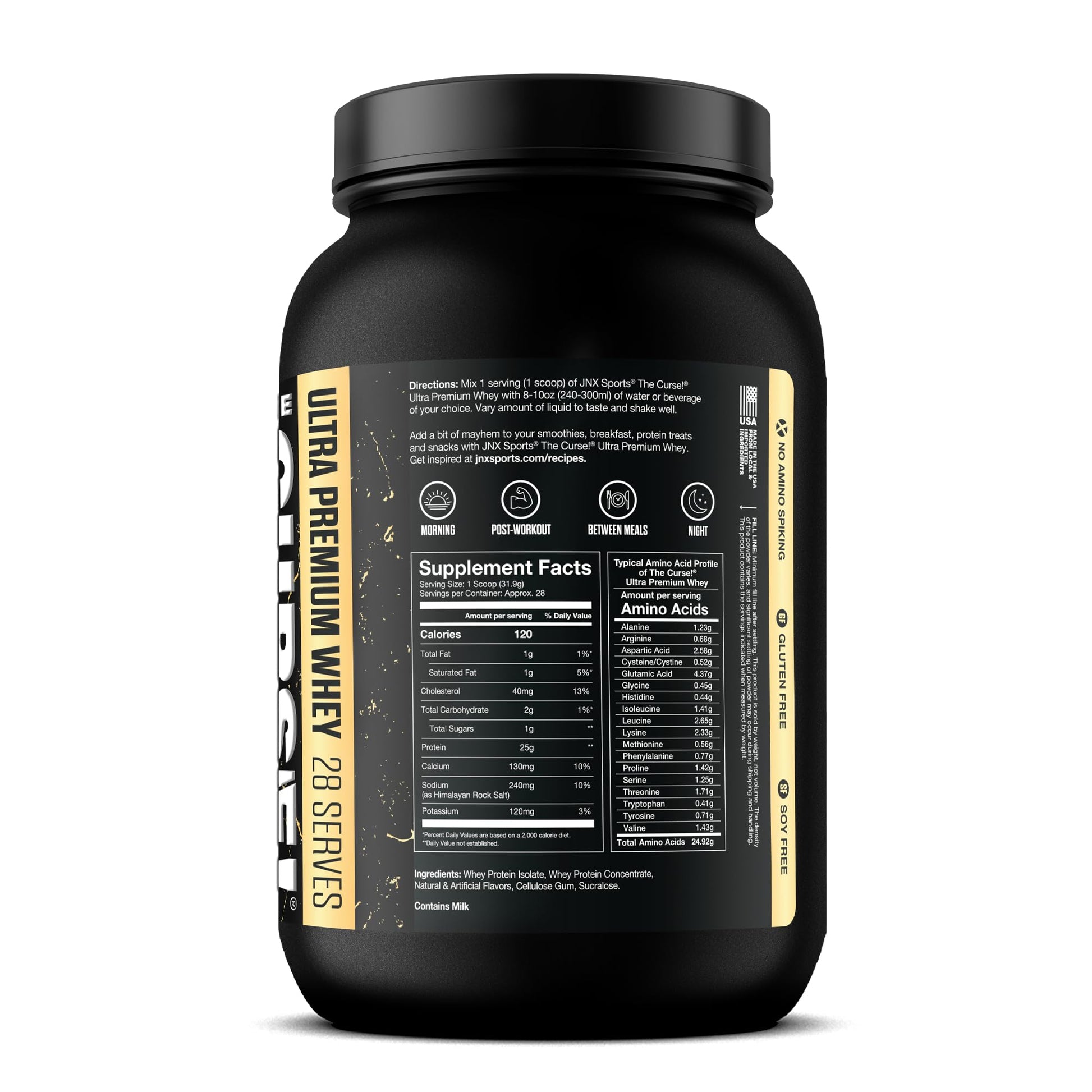 JNX SPORTS The Curse! Ultra Premium Whey Protein Powder Vanilla Bean 2lb | 25g Protein JNX SPORTS uk supplements