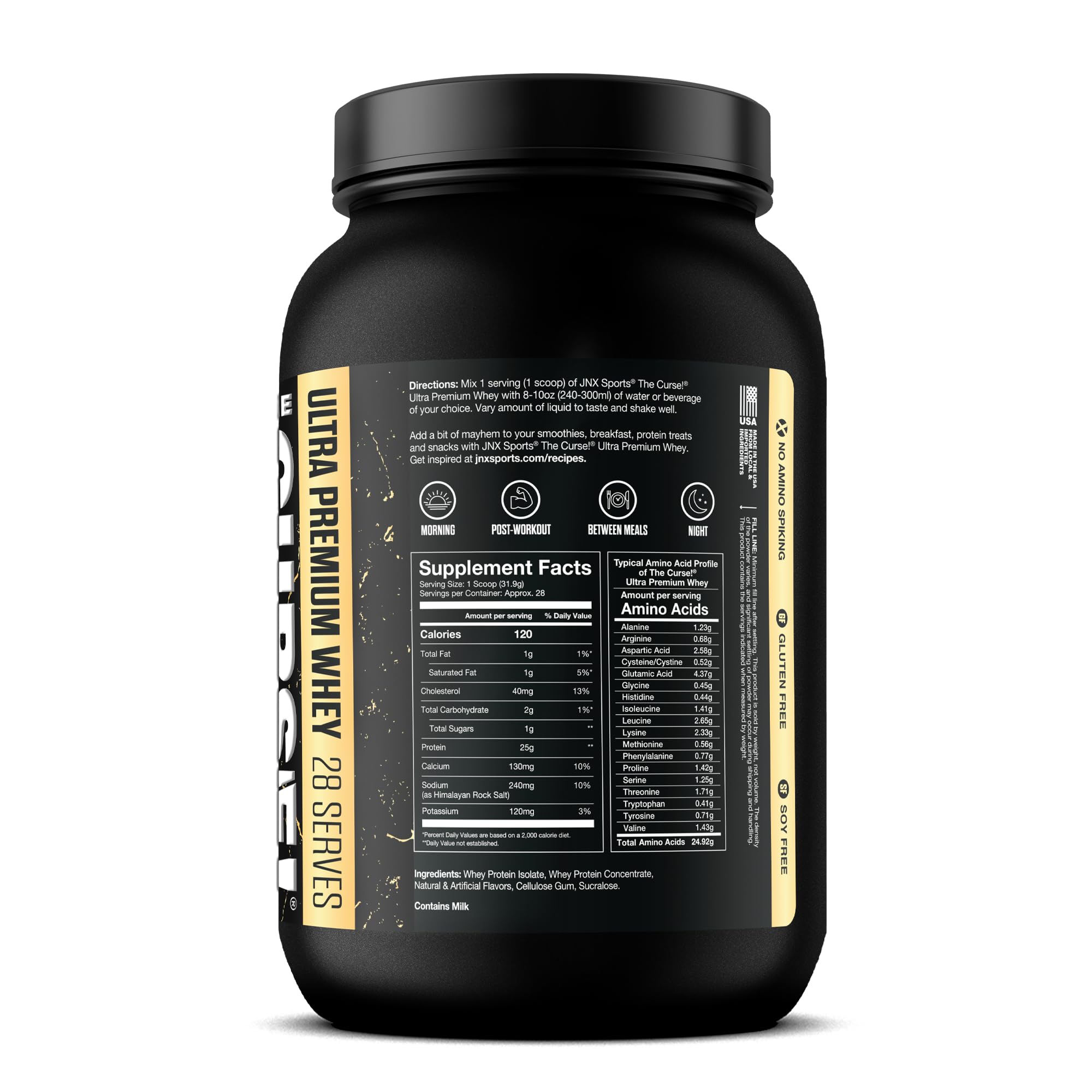 JNX SPORTS The Curse! Ultra Premium Whey Protein Powder Vanilla Bean 2lb | 25g Protein JNX SPORTS uk supplements
