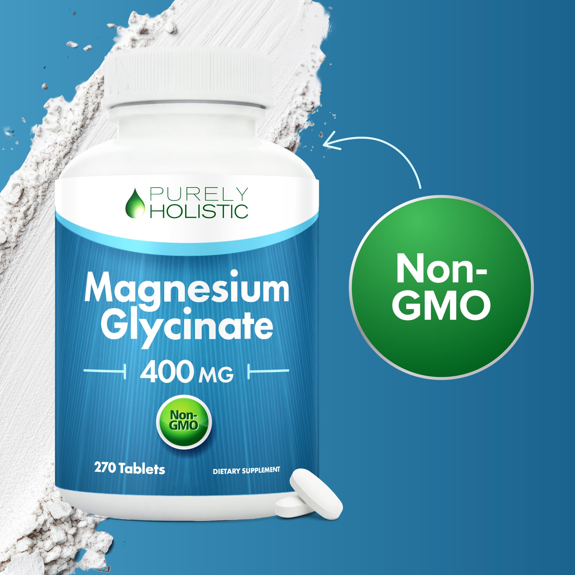 Magnesium Glycinate 400mg | 4+ Month Supply | Sleep, Relaxation & Muscle Support | High Absorption Chelated Magnesium Supplement for Women & Men | Gentle on Digestion | Vegan | 270 Tablets Purely Holistic uk supplements