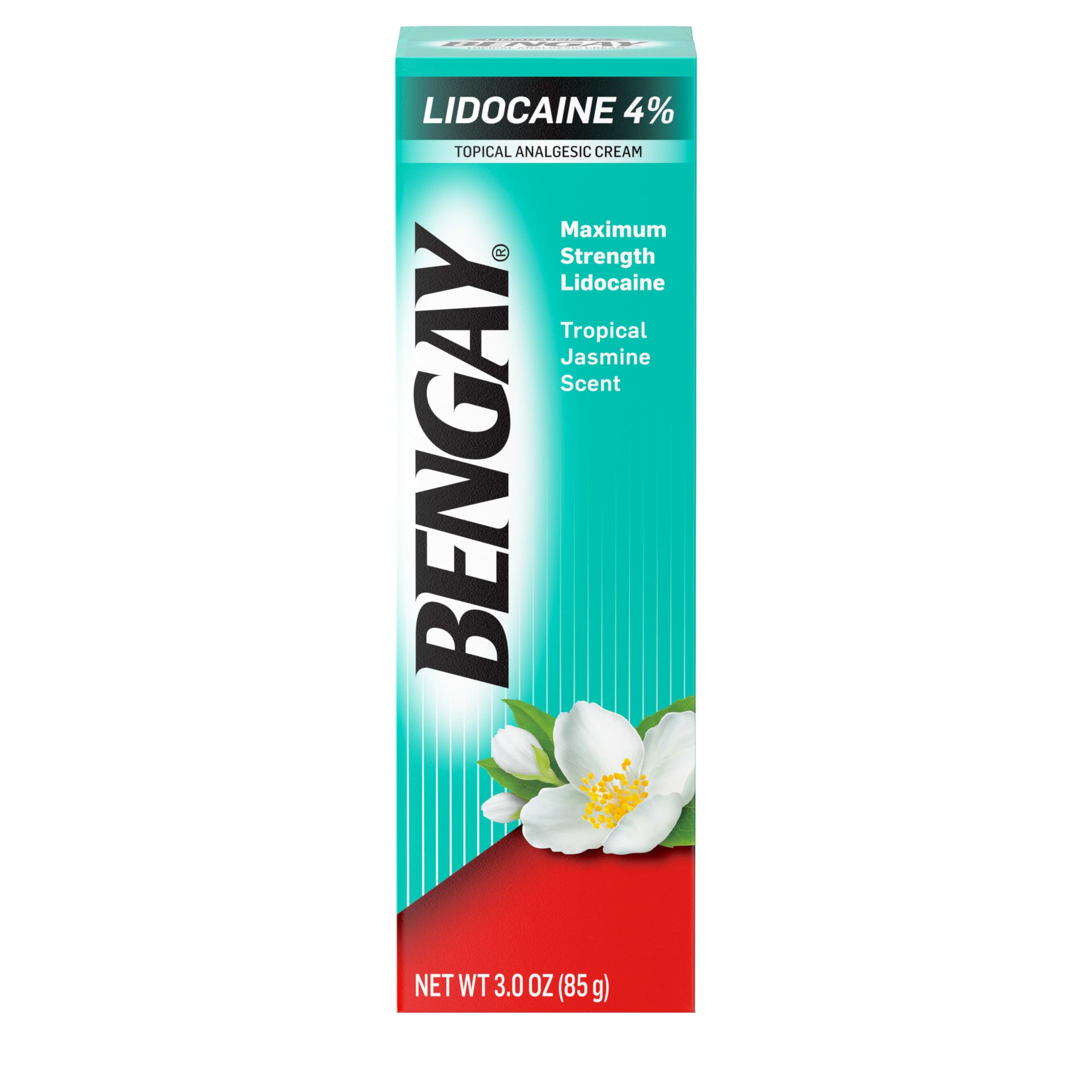Bengay Lidocaine Pain Relief Cream, Maximum Strength OTC, Non-Greasy Topical Analgesic with 4% Lidocaine to Desensitize Nerves, Numbing Cream with a Soothing Jasmine Scent, 3 oz Bengay uk supplements
