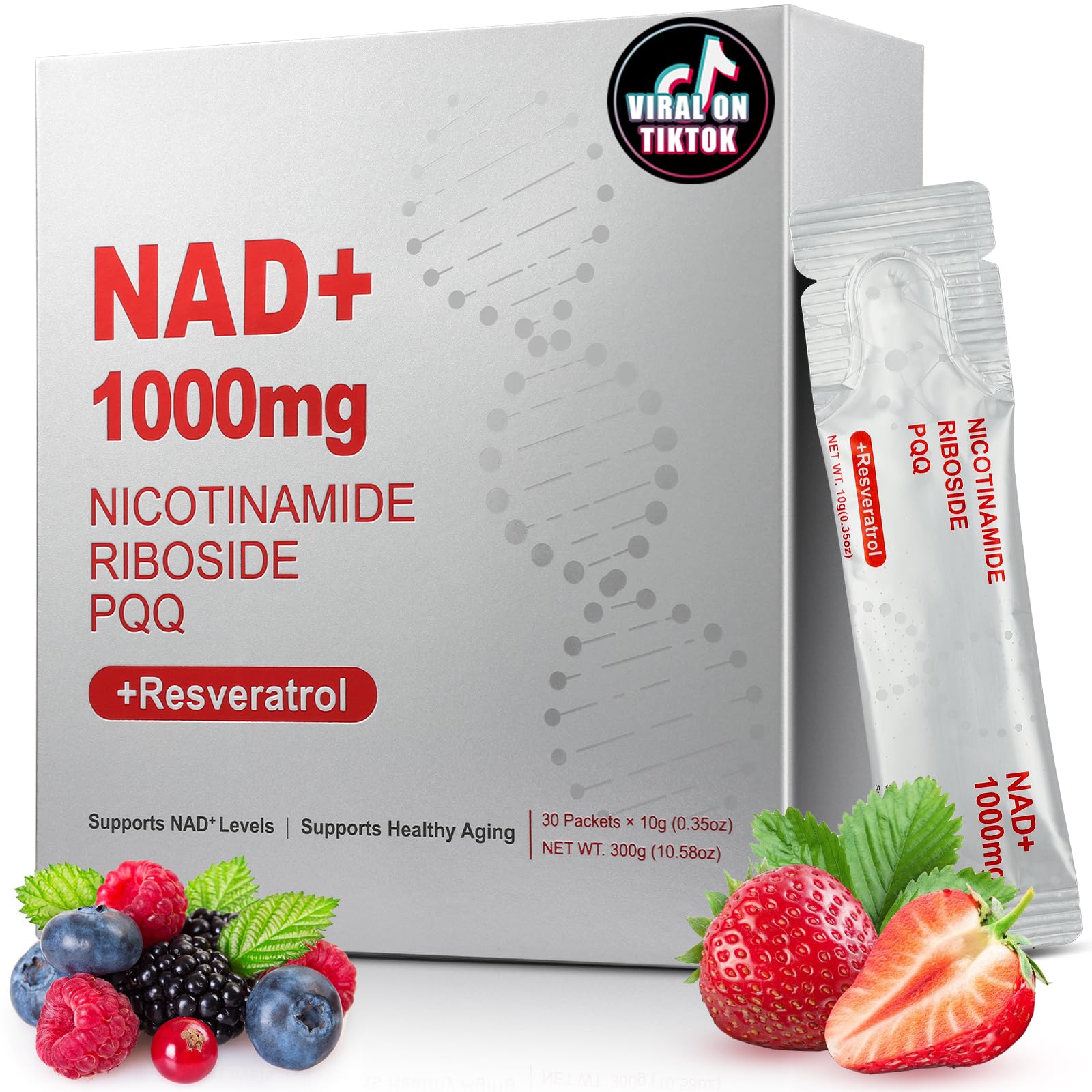 ZOROAHER 1000mg High-Potency NAD+ Liquid Supplement, Nicotinamide Riboside & Resveratrol with PQQ, Boosts Cellular Energy, Focus & Healthy Aging - 1 Pc ZOROAHER uk supplements