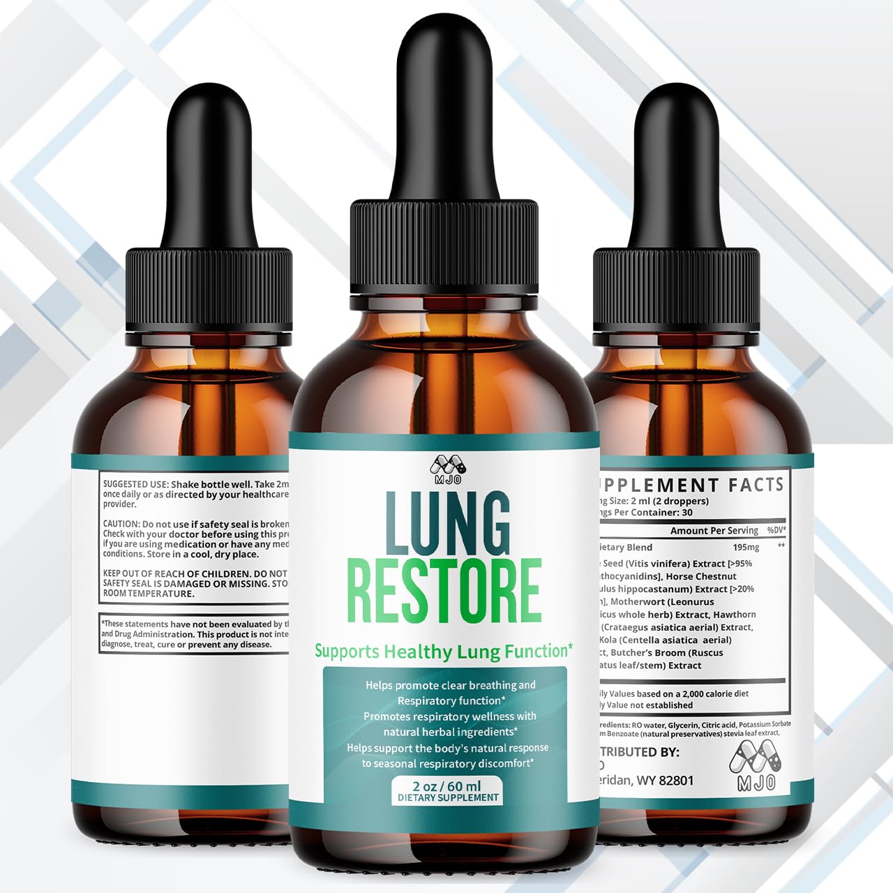 Lung Restore Drops, Official LungRestore Liquid Supplement Drops with All Natural Ingredients, Lung Restore Advanced Lungs Wellness Support Formula with Premium Vitamins for Women & Men (30 Servings) MJO uk supplements