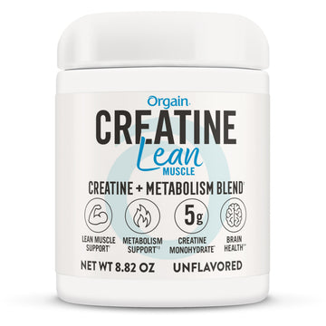 Orgain Micronized Creatine Monohydrate Lean Muscle Powder with Metabolism Blend, Unflavored, 50 Servings, Supports Muscle Strength and Brain Health, No Dairy or Soy, Gluten Free, Vegan Orgain uk supplements