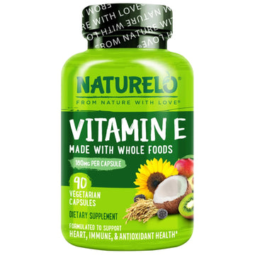NATURELO Vitamin E Capsules 180 mg - 90 Vegan Capsules | Supports Skin, Hair, and Nails | Immune and Eye Health | NATURELO uk supplements