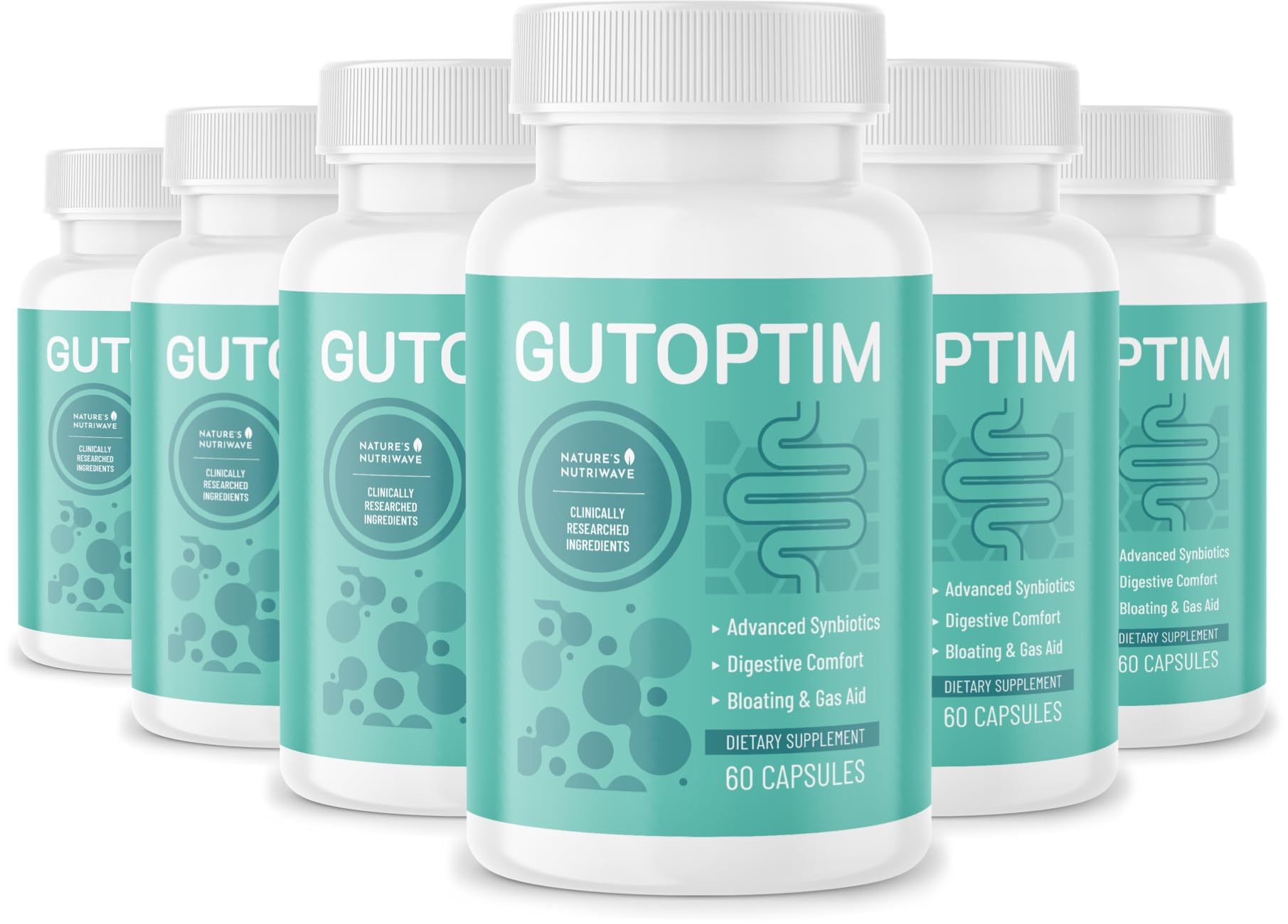 GutOptim Probiotic & Prebiotic Capsules | Pre and Probiotics for Synbiotic Gut Health & Bloating Relief for Women & Men | Enzyme with Probiotics for Digestive Health | Non-GMO, 60 Ct, 6 Month Supply Nature’s NutriWave uk supplements