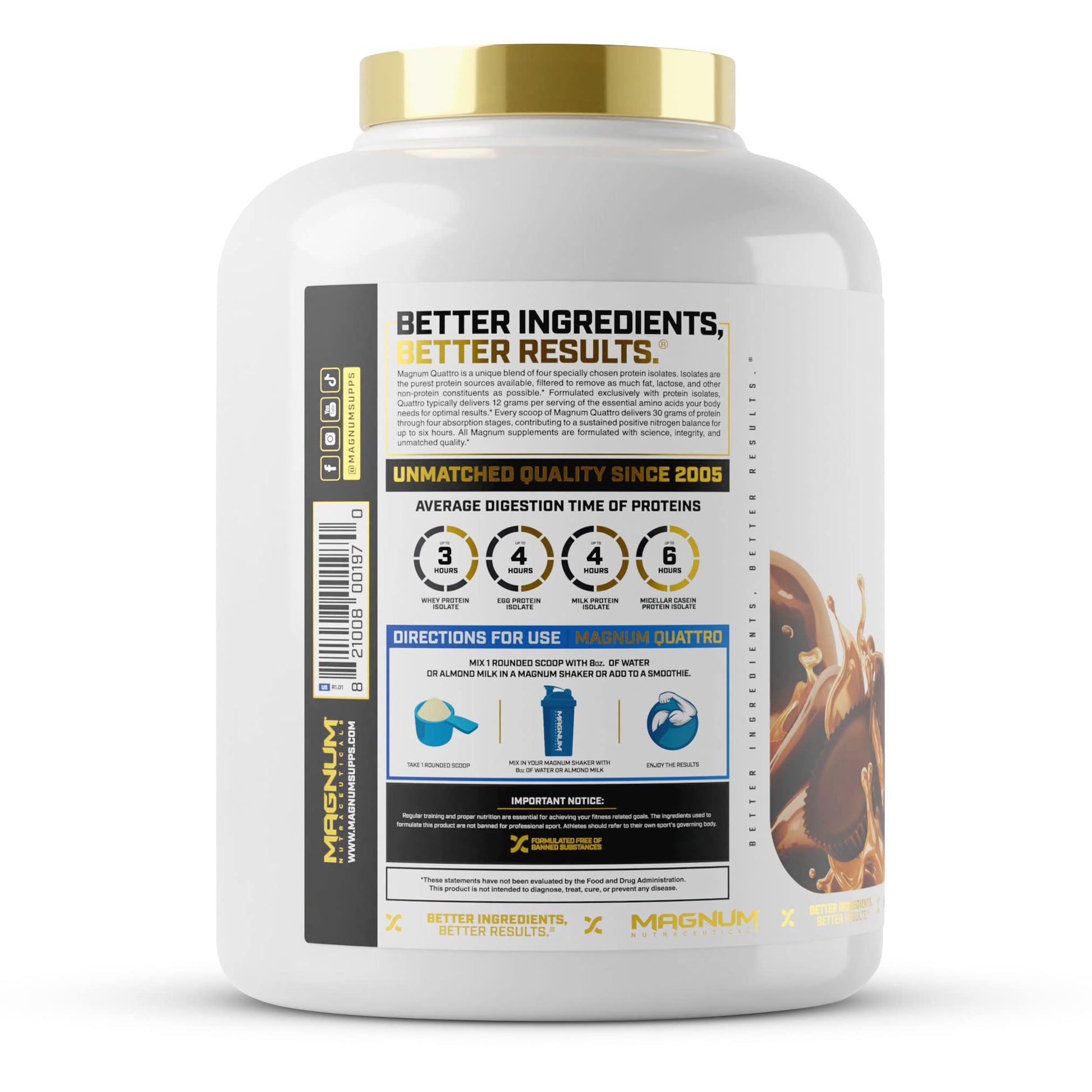 Magnum Nutraceuticals Quattro -, Peanut Butter Cups, 4LB - May Support Muscle Growth QUATTRO uk supplements