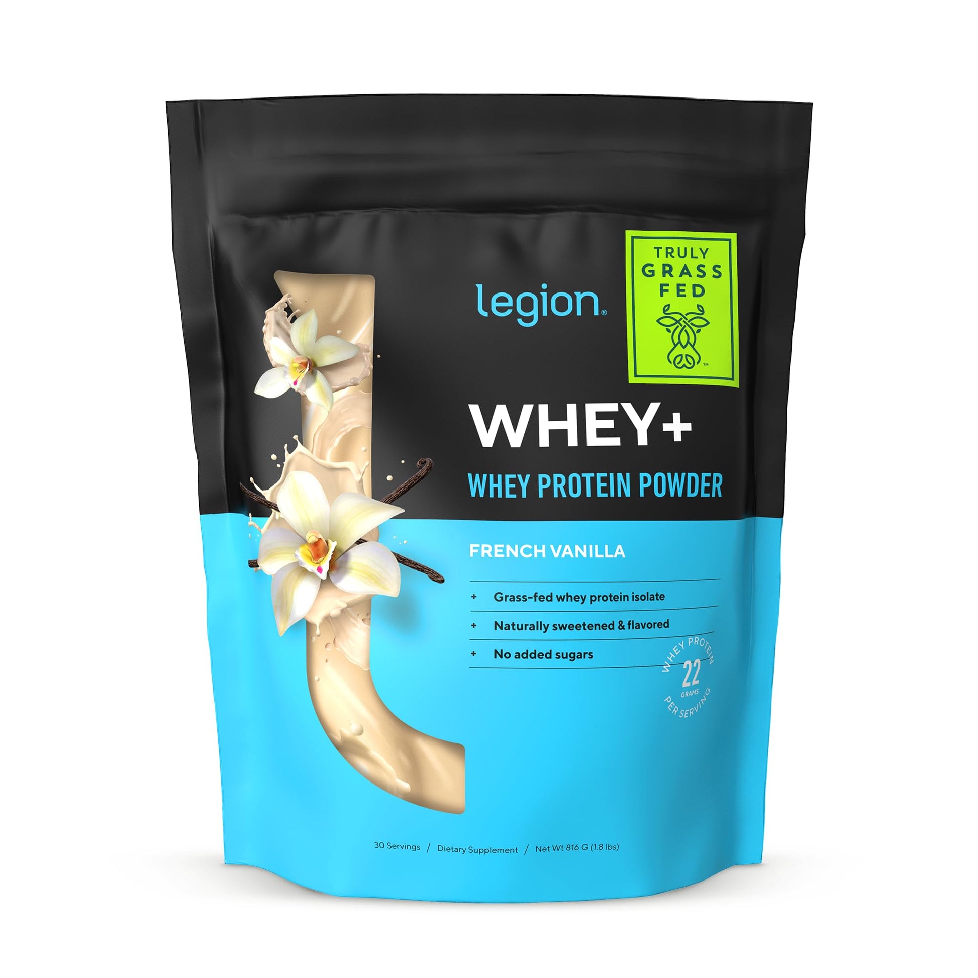 LEGION Whey+ Vanilla Whey Isolate Protein Powder from Grass Fed Cows - Low Carb LEGION uk supplements