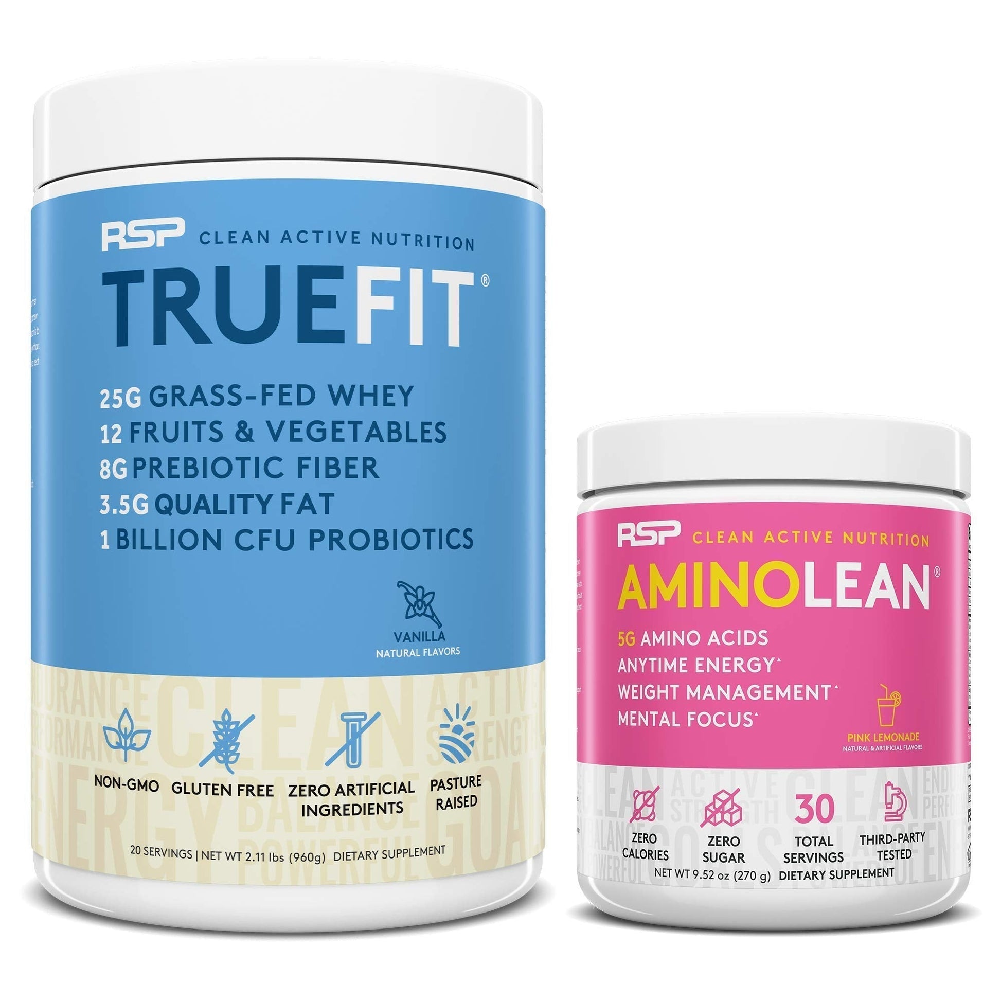RSP NUTRITION TrueFit Protein Powder (Vanilla 2 LB) with AminoLean Pre Workout Energy RSP NUTRITION uk supplements