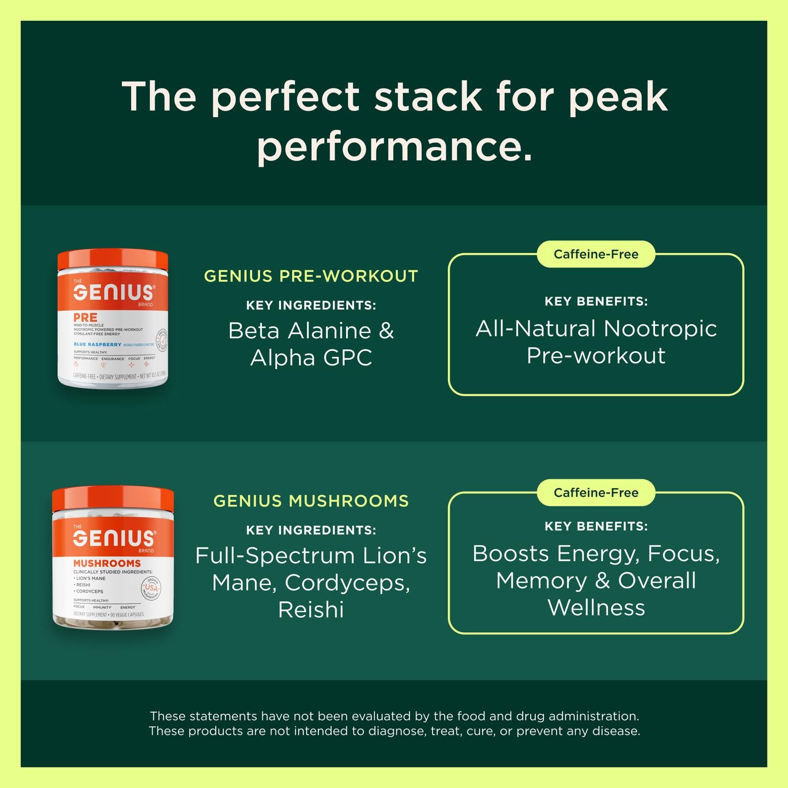 The Genius Brand Genius Creatine - Creatine Monohydrate Powder for Active Lifestyles - Endurance, Strength, Brain Performance & Muscle Health Support - Mind-to-Muscle Formula - Unflavored - 6 oz The Genius Brand uk supplements