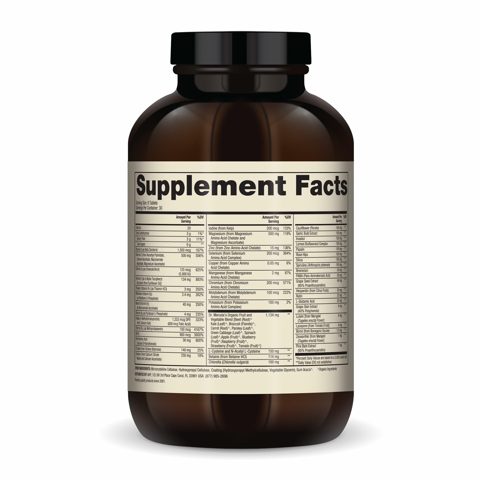Dr. Mercola Whole-Food Complex with Added Multivitamin Plus Vital Minerals - Supports Nutrition & Immune Support - Bioavailable - GMO Free - 240 Tablets (30 Servings) Dr. Mercola uk supplements