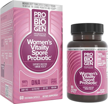 Women’s Daily Probiotic Supplement – Vitality Probiotic with Smart Spore Technology, Lactobacillus Cultures, Gut & Vaginal Health Support, Gluten-Free, Non-GMO - 60 Capsules Probiogen uk supplements