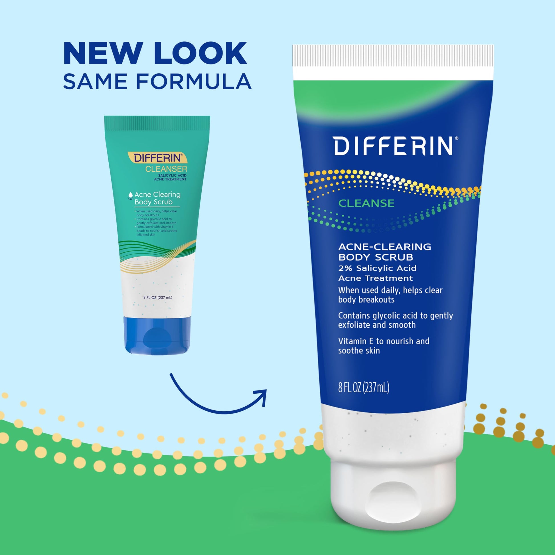Differin Body Scrub with Salicylic Acid Acne Clearing Improves Tone and Texture Prone Skin Differin uk supplements