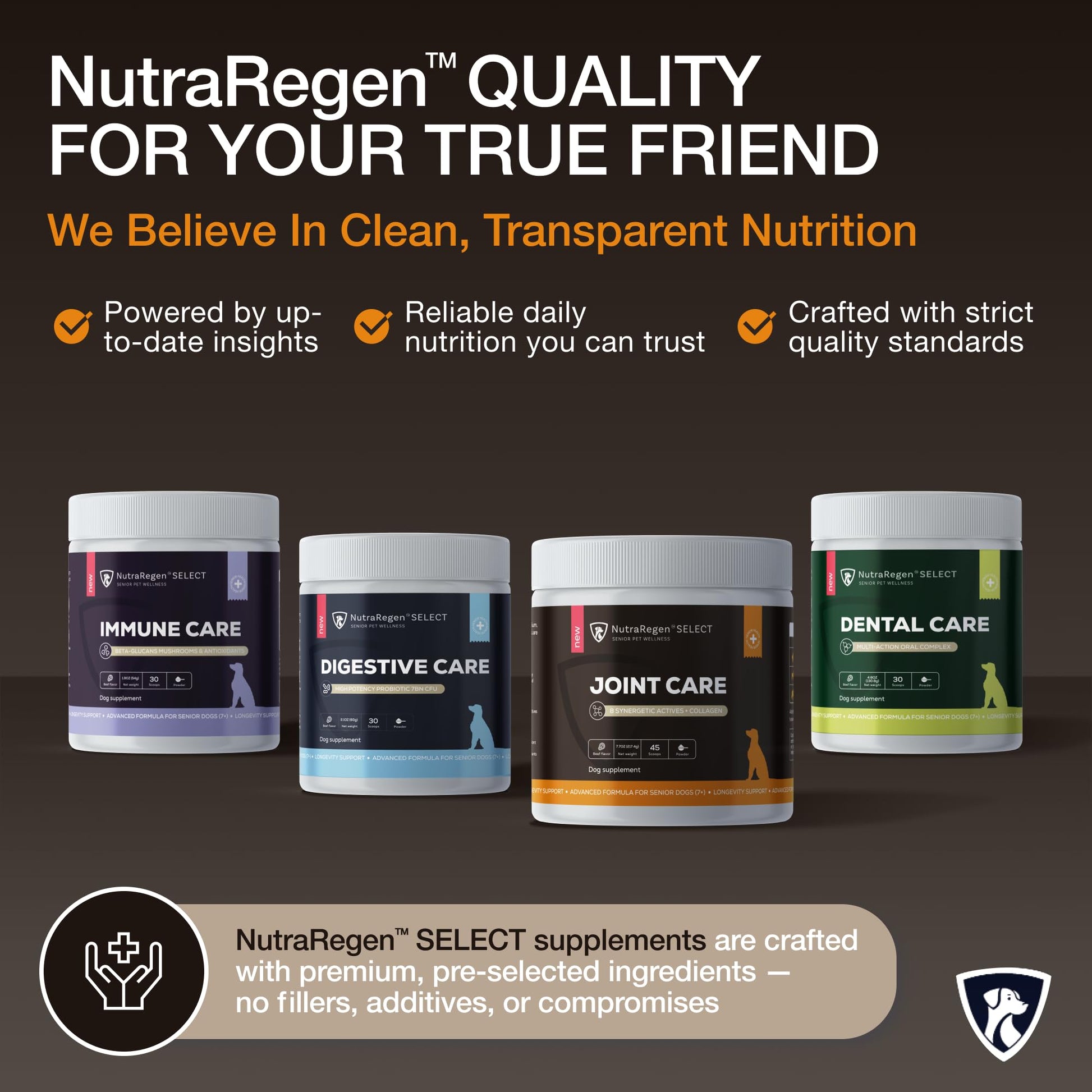 NutraRegen Select Senior Dog Joint Supplement 45 Scoops | Natural Glucosamine Chondroitin for Dogs with Collagen | Hip and Joint Powder | 7.7 Oz NutraRegen uk supplements