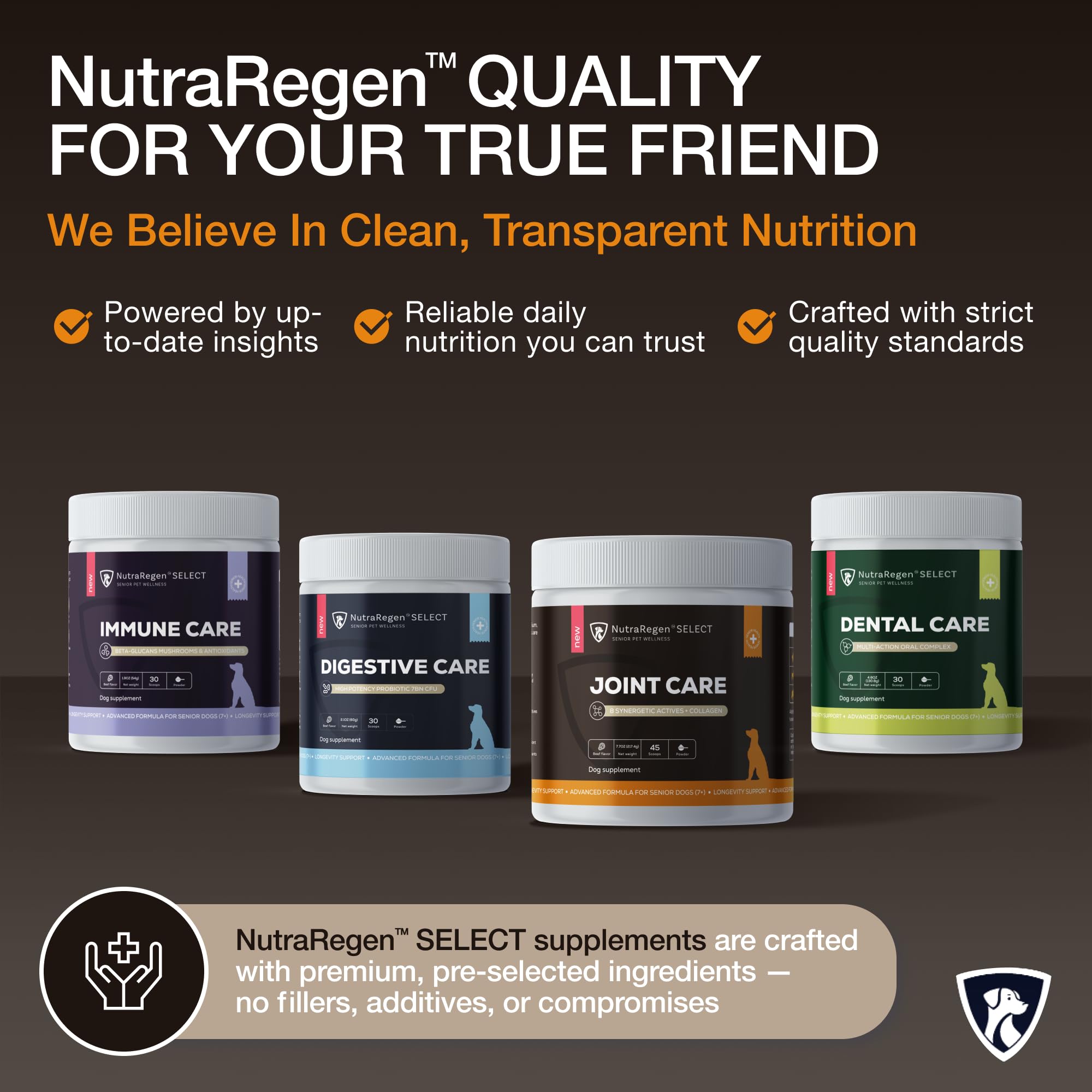 NutraRegen Select Senior Dog Joint Supplement 45 Scoops | Natural Glucosamine Chondroitin for Dogs with Collagen | Hip and Joint Powder | 7.7 Oz NutraRegen uk supplements