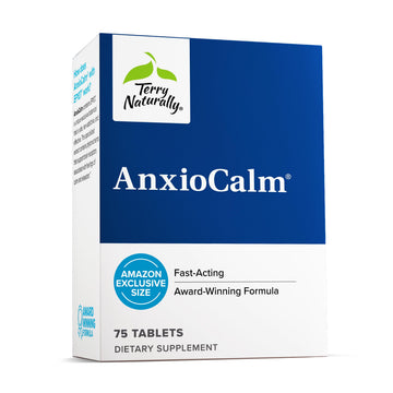 Terry Naturally AnxioCalm - 75 Tablets - Fast-Acting, Non-Drowsy, Non-Addictive Formula - Safe for Adults & Children 4+ Years - Non-GMO - 37 Servings Terry Naturally uk supplements