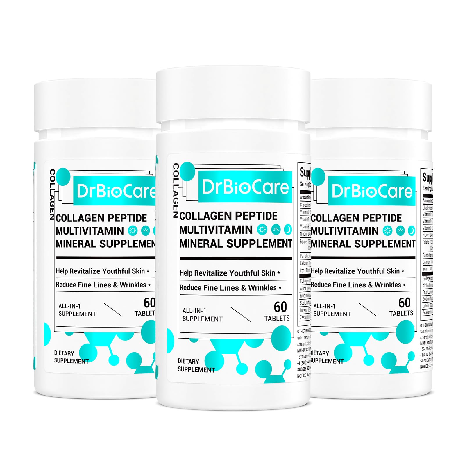 DrBioCare Collagen Peptides for Women, Beauty Vitamin & Mineral Supplement,Contains Vitamin D3, Probiotics for Women & Collagen Peptides,Vitamin B Complex,Vitamin E 180 Tablets DrBioCare uk supplements