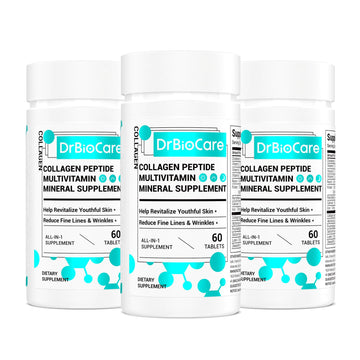 DrBioCare Collagen Peptides for Women, Beauty Vitamin & Mineral Supplement,Contains Vitamin D3, Probiotics for Women & Collagen Peptides,Vitamin B Complex,Vitamin E 180 Tablets DrBioCare uk supplements