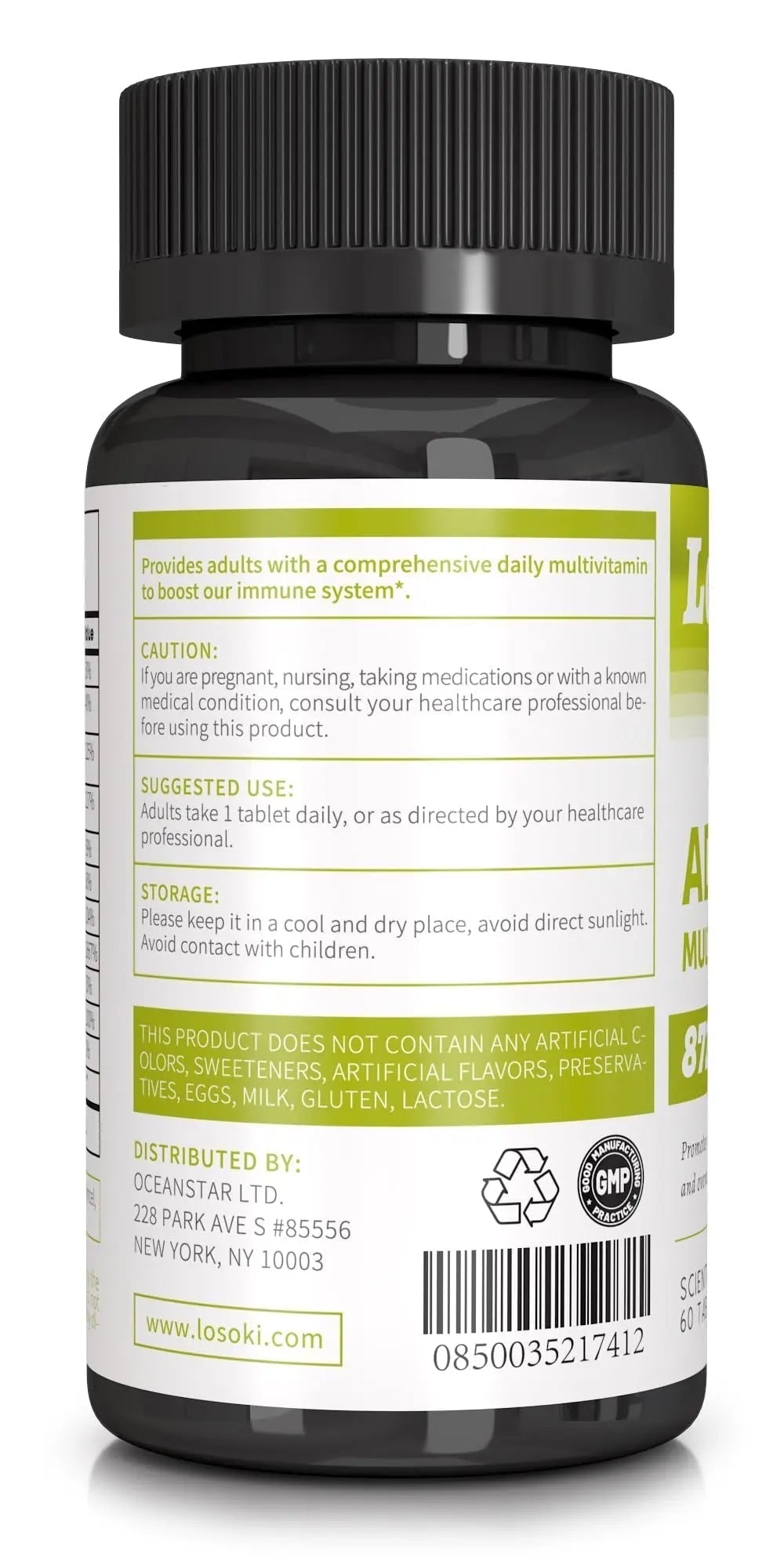 Losoki Adult Multi Vitamins - Comprehensive Daily Multivitamin Supplement for Men and Women - 60 Tablets for Enhanced Energy Losoki uk supplements