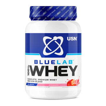 USN Blue Lab Whey Protein Powder: Strawberry - Whey Protein 908g - Post-Workout - Whey Isolate USN uk supplements